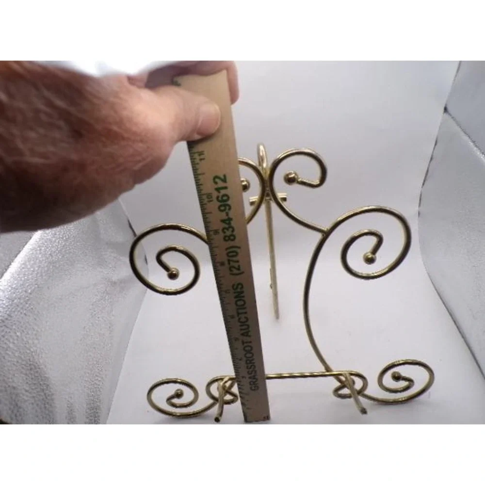Gold‎ Metal Scroll Easel Display Stand Tabletop Decorative Art Plate Holder